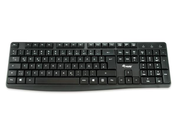 Equip USB Keyboard Tastatur Kabelgebunden  schwarz, deutsch Soft-Touch-Tasten